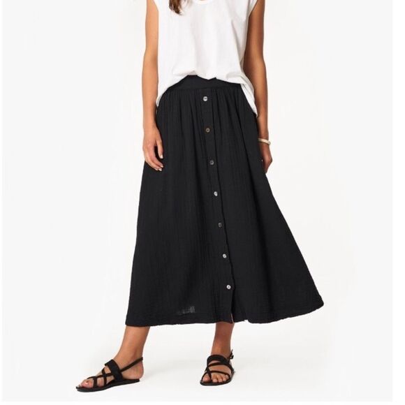 Xirena 100% Organic Cotton Gauze Navy Tegan Skirt with Pockets Size M - Picture 5 of 10